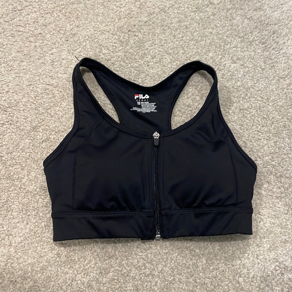 Fila front zip up sports bra